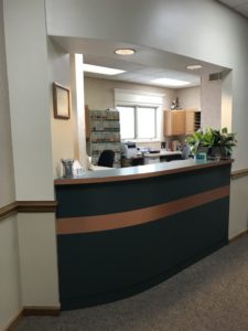 Check Out desk at the Fort Wayne office 