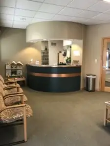 Front office waiting area for our emergency dentist Steven P Ellinwood DDS in Fort Wayne IN