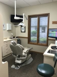 Patient chair for dental services at Steven P Ellinwood DDS office in Fort Wayne IN