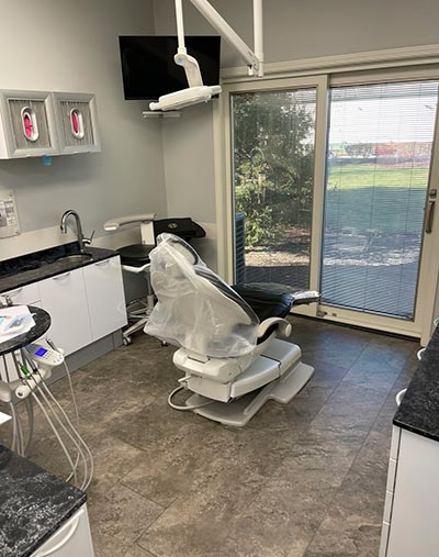 inside one of the dental operatories at Ellinwood Dental Care in Fort Wayne, IN