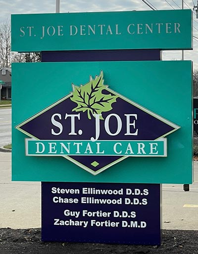 Ellinwood Dental Care sign outside their Fort Wayne, IN office